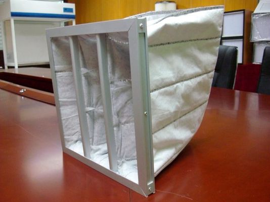 White Industrial Bag Air Filters Activated Carbon G4 - F9 Efficiency